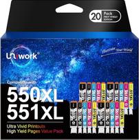 "Uniwork" 20 550XL/551XL spausdintuvų kasečių pakuotė, suderinama su "Canon PGI-550" ir CLI-551 XL, skirta "Canon Pixma" IP7250, MX925, MX725, MG5550, MG5650, MG7550, MG6650, MG5450, MG6350, MG6450, MG7150, IP8750, IX6850