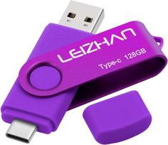 "USB Stick" C tipo atminties kortelė "Memory Stick" 128GB OTG (On The Go) 2-in-1 USB C atminties kortelė, skirta C tipo išmaniesiems telefonams ir "MacBook" (128GB, violetinė)