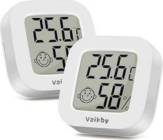 "Vaikby" mini skaitmeninis termometras drėgmėmatis Kambarinis termometras Kambarinis termometras Temperatūros ir drėgmės matuoklis, labai tikslus temperatūros jutiklis šiltnamiams, namams, biurams, 2 vnt.