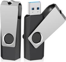 "Vansuny" USB atmintinės 64GB 3.0 Pakuotė iš 2 USB atmintinių 3.0 64GB Memory Stick 64GB su 360° pasukamu metaliniu dangteliu nešiojamajam kompiuteriui (juoda)