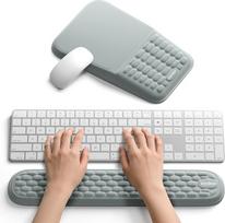 "VAYDEER" riešo atramos rinkinys - ergonomiška klaviatūros ir pelės atrama su atminties putomis - idealiai tinka biurui ir žaidimams - juoda