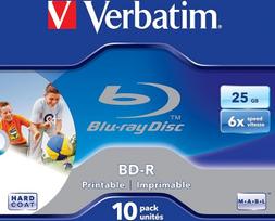 "Verbatim BD-R SL 25GB 6 x Spausdintinas 10pk - BD-RE Virgin (6 x, juvelyrinis dėklas)