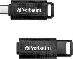 "Verbatim Store 'n' Go USB-C Stick" kompaktiška 128GB duomenų saugykla Nešiojamoji USB atmintinė juodos spalvos, idealiai tinkanti mobiliajam telefonui, nešiojamajam kompiuteriui, kompiuteriui ir nešiojamajam kompiuteriui