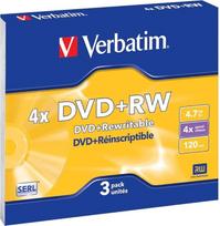 "Verbatim" DVD+RW tušti diskai 4 x 4,7GB, atsparūs įbrėžimams