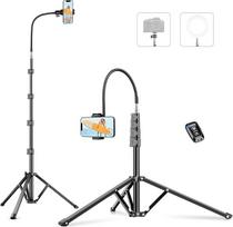 "Victiv" 224 cm aukščio mobiliojo telefono trikojis, didelės apkrovos lankstus viršutinis fotoaparato trikojis su 35 cm reguliuojamu "Gooseneck" kaklu, aliuminio fotoaparato telefono trikojis, skirtas "Canon" DSLR ir "iPhone "17 16 15 "Pro Max Min", "Sams