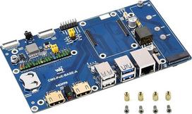 "Waveshare Compute Module 5 IO" plokštė, suderinama su visais "Raspberry Pi CM5" variantais, su PoE funkcija, tik viena plokštė