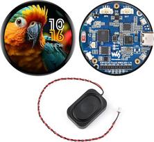 "Waveshare ESP32-S3" 1,75 colio AMOLED apvalaus jutiklinio ekrano kūrimo plokštė (be korpuso ir GPS), 32 bitų LX7 2 branduolių procesorius, 466 x 466, QSPI sąsaja, dviejų skaitmeninių mikrofonų masyvas, ESP32 su