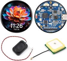 "Waveshare ESP32-S3" 1,75 colių AMOLED apvalaus jutiklinio ekrano kūrimo plokštė (GPS versija, be korpuso), 32 bitų LX7 2 branduolių procesorius, 466 x 466, QSPI sąsaja, 2 skaitmeninių mikrofonų masyvas, ESP32 su
