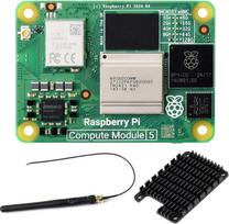 "Waveshare Pi Compute Module 5" CM5116016 A paketas (su "WiFi" moduliu, 16GB RAM, 16GB "eMMC Flash"), "Raspberry Pi5" maitinimas, radiatorius ir antena