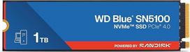 "WD Blue SN5100 NVMe" SSD 1 TB (7100MB/s skaitymo greitis, M.2 2280, PCIe Gen 4.0, nCache 4.0, "SanDisk 3D CBA NAND" technologija, "Acronis True Image")
