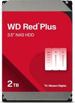 "WD Red Plus" 2 TB NAS vidinis 3,5 colių kietasis diskas - 5400 aps/min, SATA 6Gb/s, CMR, 64MB spartinančioji atmintinė