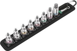 "Wera" 05003974001 Belt B Imperial 1 "Zyklop" šešiakampės laikančiosios funkcijos bitų galvučių rinkinys, juodas, 3/8 colio