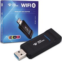 "WiFi Nation WiFi 6 AX1800 2T2R", USB 3.0 mikroschemų rinkinys: RTL8832AU, "WiFi Dongle" adapteris | 802.11ax Gigabit Wireless Network Card Adapter | 5GHz/2.4GHz | WPA3 Network Security | Windows 7/10/11