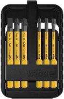 "Wiha" antgalių rinkinys "Power SlimBit" elektrikams (44106), geltonos spalvos antgaliai "SpeedE", ilgi ir ploni antgaliai, dantyti / Phillips / Plus Minus / Torx, 6 vnt. dėžutėje