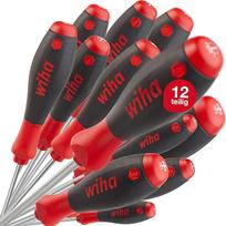 "Wiha" atsuktuvų rinkinys, 12 dalių, minkšta apdaila, ergonomiška rankena, skirta galingam sukimui, universalus pramonėje ir amatuose, dantyta galvutė - Phillips - Torx - Pozidriv, 302HK12