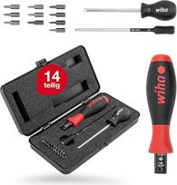 "Wiha" kintamo reguliuojamo sukimo momento atsuktuvų rinkinys 0,8-5,0 Nm TorqueVario-S TORX, Torx Plus 14 dalių dėžutėje (34614)