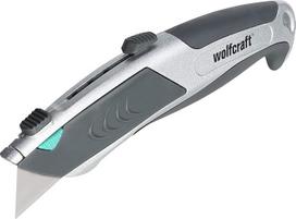 "Wolfcraft" trapecinis peilis su automatine įkrova 4320000 - tvirtas pjaustymo peilis su ištraukiamais ašmenimis, skirtas rankoms ir "pasidaryk pats", su 6 keičiamais ašmenimis