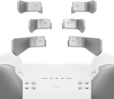 "Xbox Elite V1/V2/V3" valdikliui skirtos "eXtremeRate Swift" mentelės, keičiamos metalinės galinės mentelės, trigerio mygtukai, priedai, skirti "Xbox One Elite" ir "Elite Series 2/Series 2-Core" valdikliams, sidabrinės spalvos, 6 vnt.
