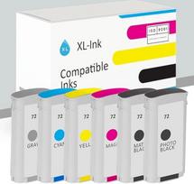 "XLink" suderinamos rašalo kasetės HP 72 (MBK/PBK/C/M/Y/G) - 6 vnt.