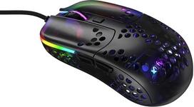 "Xtrfy MZ1", itin lengva laidinė žaidimų pelė, "Pixart 3389" jutiklis, unikali forma optimaliam nukreipimui, reguliuojamas RGB apšvietimas, Zy's Rail Edition