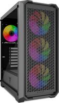 "Yeyian Vault ATX" žaidimų kompiuterio korpusas, ATX bokšto korpusas su grūdintu stiklu, 4 ventiliatoriais, 320 mm GPU palaikymu ir 360 mm radiatoriumi - juodas