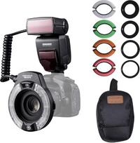 "Yongnuo YN14EX II Macro Ring Flash Light Kit" su adapterio žiedais Spalvos temperatūros filtras "Hot Shoe Mount M/TTL Flash" + NAMVO difuzorius
