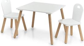 "Zeller Scandi 13501" vaikiškas 3 dalių medinis stalas 55 x 55 x 43,5 cm Kėdė: 28 x 28 x 50 cm