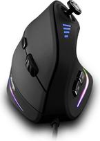 "zelotes" ergonominė pelė su jutikline svirtimi, 10000DPI, 11 programuojamų mygtukų, USB optinė vertikali žaidimų pelė su kabeliu, skirta nešiojamajam kompiuteriui, kompiuteriui, asmeniniam kompiuteriui, juoda