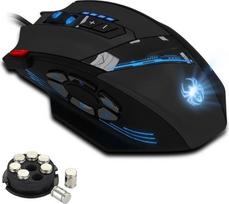 "Zelotes" ergonominė žaidimų pelė Laidinė 12 programuojamų mygtukų 4000DPI kompiuterio pelė Optinė USB pelė, skirta "Mac" kompiuteriams