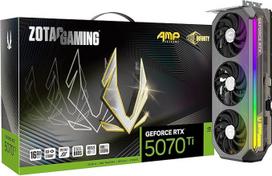 "ZOTAC Gaming GeForce RTX 5070 Ti AMP Extreme Infinity DLSS 4" 16GB GDDR7 256 bitų 28Gb/s PCIE 5.0 žaidimų vaizdo plokštė, "IceStorm 3.0" pažangus aušinimas, "Spectra 2.0 ARGB" apšvietimas, ZT-B50710B-10P