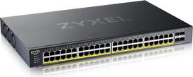 "Zyxel Nebula Gigabit Ethernet" išmanusis valdomas komutatorius su 48 prievadais, keturiais 10G SFP+ lizdais ir hibridiniu debesų režimu [XGS1935-52]