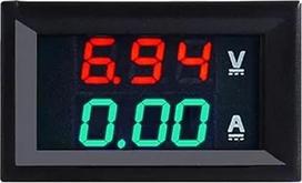 0,28 Zoll skaitmeninis voltmetras Ampermetras DC 100V 10A Amp Spannung Strom Meter Tester 0,28 Zoll 3 Bits Blau + Rot Dual LED ekrano skydelis (raudona žalia 10a)