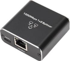 1 - 2 Ethernet skirstytuvas, RJ45 Ethernet skirstytuvo adapteris, Gigabitinio LAN tinklo interneto skirstytuvas, suderinamas su Cat5 Cat5e Cat6 Cat7 kabeliu, skirtas dviems bendriems įrenginiams, numatytasis nustatymas