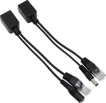 1 poros pasyvus maitinimo per Ethernet RJ45 PoE adapterio inžektorius + skirstytuvo rinkinys 5v 12v 24v 48v juodas (juodas)