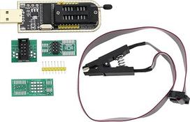 1 rinkinys CH341A 24/25 serijos EEPROM Flash BIOS USB programatorius su SOIC8 SOP8 adapterio moduliu, skirtu pagrindinei plokštei, LCD skydeliui programuoti