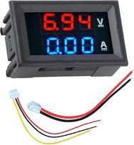 1-10 stücke skaitmeninis voltmetras Ampermetras DC 100V 10A Amp Spannung Strom Meter Tester 0,28 Zoll Dual LED ekranas Panel Verbinden Drähte (raudona-raudona 3 vnt.)