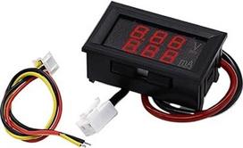 1-10Pcs skaitmeninis voltmetras Ampermetras DC0-100V 50A 100A panelė Amp Volt Spannung Strom Meter Tester Blau Rot LED ekranas (100A raudona raudona, 5Pcs)