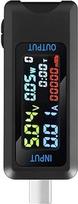 10 in 1 USB Typ-C Strom Spannung Meter Skaitmeninis ekranas Ladegerät Tester DC 4,5-36V 0-8A Ampere-Volt Meter (Type-C)