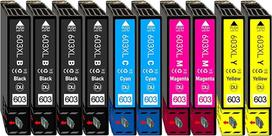 10 kasečių rinkinys, suderinamas su Epson 603xl kasetėmis Expression Home XP-2100 XP-2150 XP-3150 XP-4100 XP-4150 XP-2155 XP-3155 XP-4155 Workforce WF-2810 WF-2820