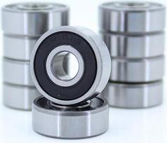 10 mažų 606RS guolių su guminiu sandarikliu pakuotė Miniatiūriniai mini rutuliniai guoliai 606 RS chromuoto plieno guoliai 6 x 17 x 6 mm (500 vnt.)