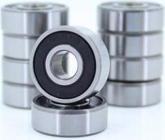 10 mažų 606RS guolių su guminiu sandarikliu pakuotė Miniatiūriniai mini rutuliniai guoliai 606 RS chromuoto plieno guoliai 6 x 17 x 6 mm (500 vnt.)