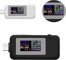 10 in 1 DC Typ-C USB testeris Strom 4-30V Spannung Meter Timing Amperemeter Digital Monitor Cut-off Power Anzeige Bank Ladegerät(MX18L-Black)