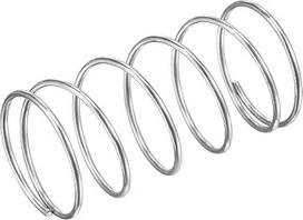 10 pakuočių 304 nerūdijančio plieno suspaudimo spyruoklė 18 mm OD 1 mm vielos dydis 9 mm suspaustas ilgis 35 mm laisvas ilgis 5,9 N apkrovos talpa Sidabras