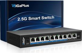 10 prievadų 10Gb nevaldomas Ethernet komutatorius su 8*2,5G Base-T prievadais, 2*10G RJ45 prievadais. 80Gb/s komutavimo pajėgumas, "GiGaPlus" 10Gb/s tinklo komutatorius, skirtas 2,5G/10Gb/s NAS/PC, "WiFi6" maršrutizatoriui, belaidžiam prieigos taškui