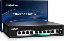 10 prievadų 10Gb nevaldomas PoE Ethernet komutatorius su 8*2,5G Base-T PoE prievadais, 2*10G RJ45 prievadais. 80Gb/s komutavimo pajėgumas, "GiGaPlus" 10Gb/s tinklo komutatorius, skirtas 2,5G/10Gb/s NAS/PC, "WiFi6" maršrutizatoriui, belaidžiam prieigos t