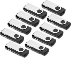 10 vnt. 4GB atminties kortelių USB 2.0 "Flash Drive" sulankstomų laikiklių "Thumb Stick Pen" pasukamas dizainas (juodas)