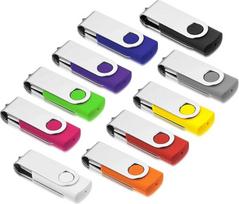 10 vnt. USB atmintinė 32GB USB Flash Drive Swivel Design Thumb Foldable USB 2.0 Memory Stick, 10 spalvų