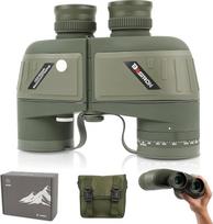10 x 50, IPX7 vandeniui atsparūs kariniai žiūronai, su tolimatsparniu, HD BAK4 prizmės, FMC grūdinti, idealiai tinka buriavimui, žvejybai ir pakrančių stebėjimui (žali)