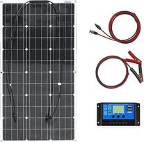 100 W 12 V komplektas saulės kolektorių su 10 A įkrovimo valdikliu 12 V, monokristalinis fotovoltinis saulės modulis, saulės kabelis, skirtas nameliams ant ratų, karavanams, automobiliams, valtims, 12 V akumuliatoriui