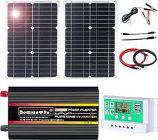 10000W saulės energijos rinkinys su "Pure Sine Wave" inverteriu ir 50A PWM valdikliu, skirtas nameliams ant ratų, valtims ir avariniam maitinimui (50W)